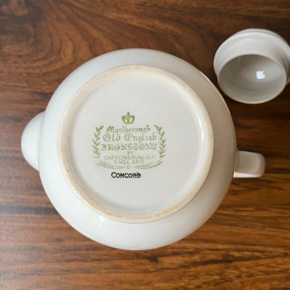 Marlborough Old English Ironstone Simpsons Potters Concord Coffee Pot England - Picture 15 of 16